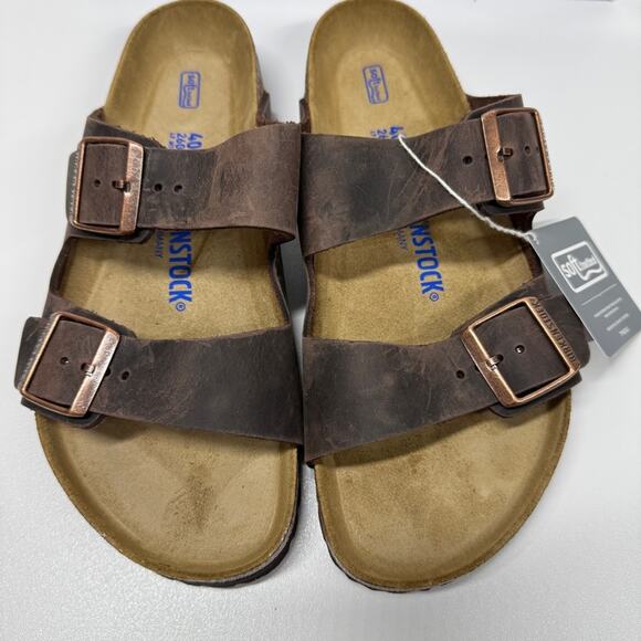 NIB • Birkenstock Arizona Soft Footbed Oiled Leather Size: 40 L9/M7 Normal Width - Picture 3 of 8